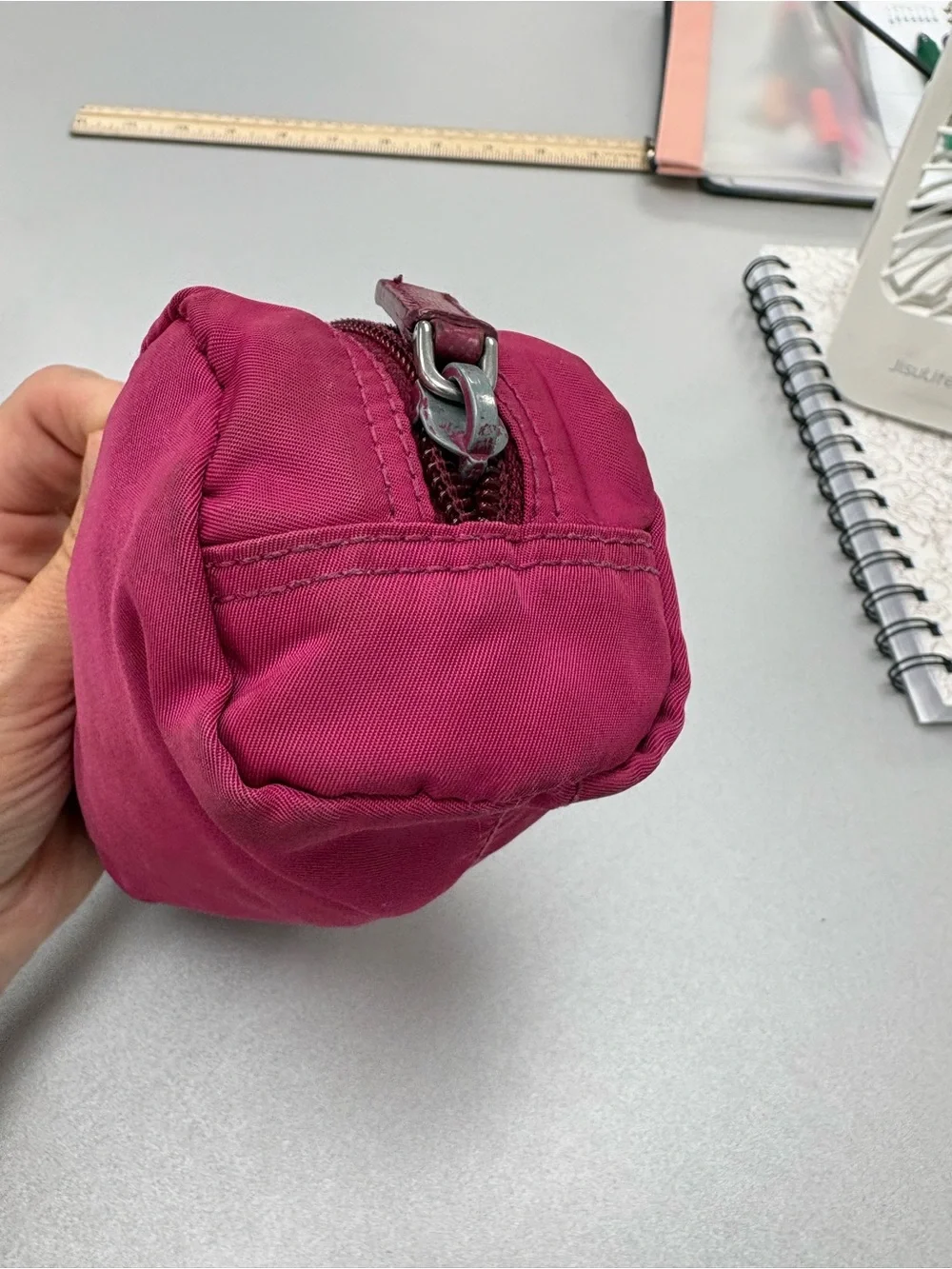 ✨ Authentic PRADA Pink Tessuto Vela Nylon Cosmetic Pouch Bag ✨